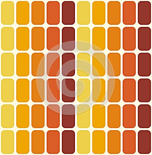 Retro Atomic vertical oval capsules yellow orange brown seamless pattern