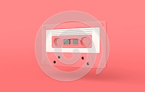 Retro audio cassette 3d render. 70s, 80s, 90s years popular audio tape.