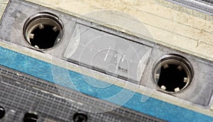 Retro audio cassette tape close up