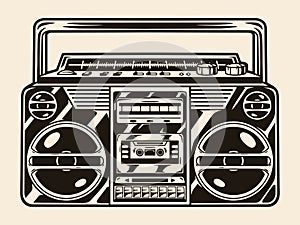 Retro audio cassette tape recorder
