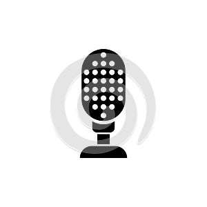 Retro Audio Microphone Flat Vector Icon