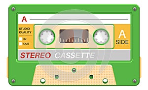 Retro audio tape cassette template. Old technology