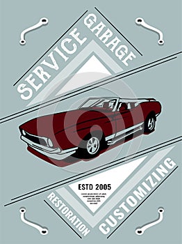 Retro Auto Tyre Poster