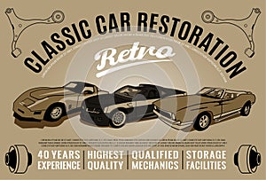 Retro Auto Tyre Poster