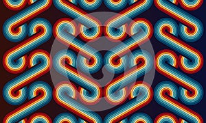 Retro background with color lines and circles