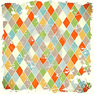 Retro background with colorful rhombs photo