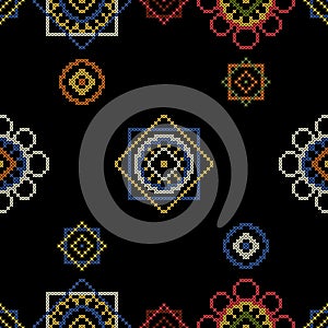 Retro background with cross stitch