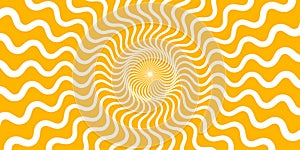 Retro banner with sun and rays in style of 70s