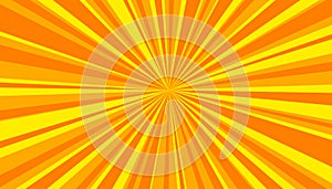 Retro banner with sun and rays in style of 70s