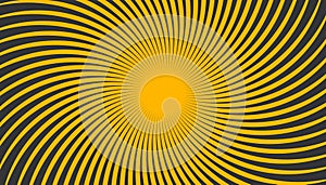 Retro banner with sun and rays in style of 70s