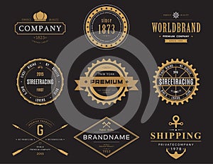 Retro banners and labels for company logotype