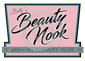 Retro Beauty Salon Nook Parlor Sign Advertisement