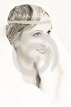 Retro beauty in sepia