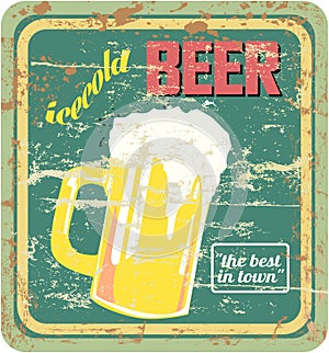 Retro beer sign photo