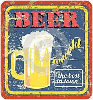 Retro beer sign photo