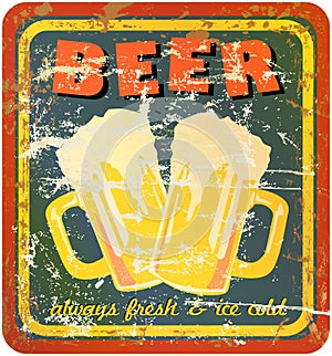 Retro beer sign photo