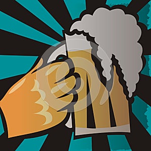 Retro beer vector poster