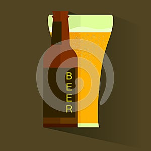 Retro beer vector poster. Retro label or banner