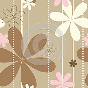 Retro beige floral seamless pattern