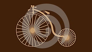 Retro Bicycle with Large Front Wheel Vector Art