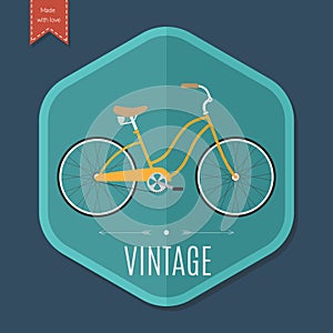 Retro bicycle poster design template. Vector illustration