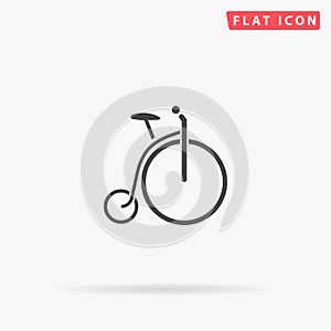 Retro bike flat vector icon