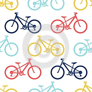 Retro bike seamless pattern