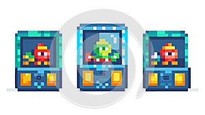 Retro 8-Bit Pixel Art Game Characters Set, vector design Generative AI