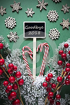 Retro Black Christmas Sign,Lights, English Text Goodbye 2018