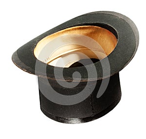 retro black top hat upside down