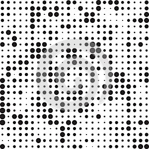 Retro Black And White Halftone Grunge Polka Dots Mess Background Pattern Texture