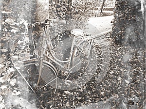 Retro Black & White Old Time Travel Peddle Bike