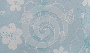 Retro Blue Floral Pattern Rugged Plastic Texture
