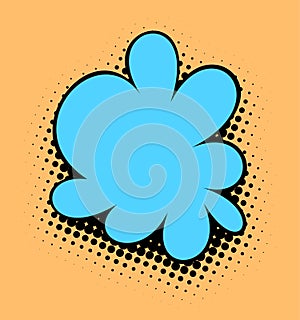 Retro Blue Flower on Orange Pop Art