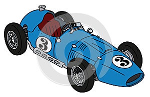 The retro blue racecar photo
