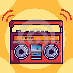 Retro boombox vector illustration