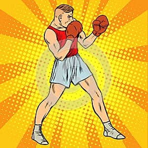 Retro boxer in fighting stance