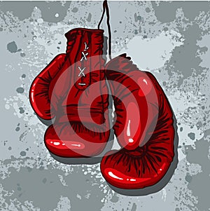 Retro boxing gloves in red