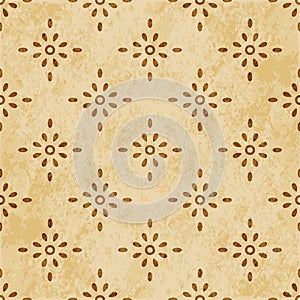 Retro brown cork texture grunge seamless background round cross