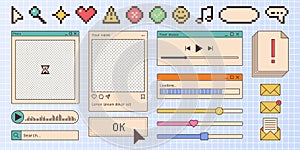 Retro browser window interface elements