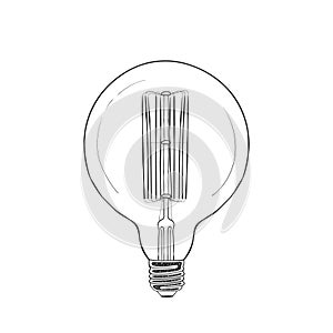 Retro bulbs image. Light bulbs hand drawn icons. Light bulb sketch. Vector illustration