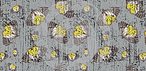 Retro Butterflies of Various Sizes on Gray Background. Backdrop with Retro Butterfly