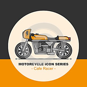 Retro cafe racer motorcycle banner design