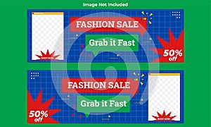 Retro calssic fashion sale banner template