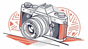 Retro Camera Abstract Pattern Art, vector design Generative AI