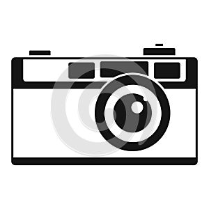 Retro camera icon, simple style