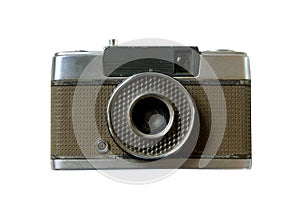 Retro camera isolate on white (clipping path).