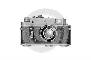 Retro camera isolated on white background