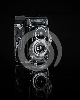 The old German medium-format TLR camera Rolleiflex