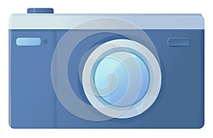 Retro camera. Photo equipment, shoot concept. Stock vector illustration isolated on white background in flat cartoon